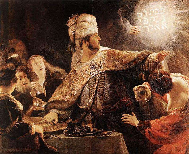 REMBRANDT Harmenszoon van Rijn Belshazzar's Feast oil painting picture
